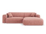 Ecksofa Nolio 4-Sitzer rechtsseitig, 235 cm, aus Chenille-Stoff, rosa, ohne Schlaffunktion