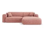 Ecksofa Nolio 4-Sitzer rechtsseitig, 235 cm, aus Chenille-Stoff, rosa, ohne Schlaffunktion