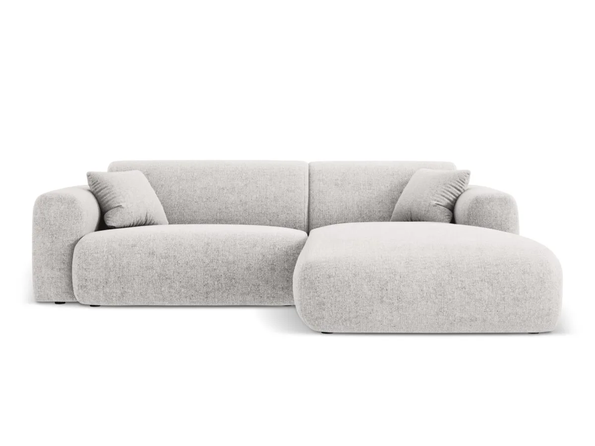 Ecksofa Nolio 4-Sitzer rechtsseitig, 235 cm, aus Chenille-Stoff, hellgrau, ohne Schlaffunktion