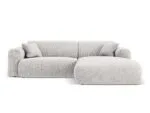 Ecksofa Nolio 4-Sitzer rechtsseitig, 235 cm, aus Chenille-Stoff, hellgrau, ohne Schlaffunktion