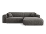 Ecksofa Nolio 4-Sitzer rechtsseitig, 235 cm, aus Chenille-Stoff, grau, ohne Schlaffunktion