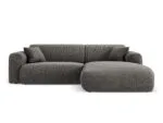 Ecksofa Nolio 4-Sitzer rechtsseitig, 235 cm, aus Chenille-Stoff, grau, ohne Schlaffunktion