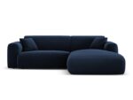 Ecksofa Nolio 4-Sitzer rechtsseitig, 235 cm, aus Samt, königsblau, ohne Schlaffunktion