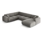 Panorama-Ecksofa Nolio 6-Sitzer linksseitig aus Chenille-Stoff, grau