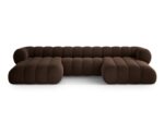 Panorama-Ecksofa Koge 6-Sitzer aus Samt, schokoladig
