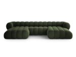 Panorama-Ecksofa Koge 6-Sitzer aus Samt, grün