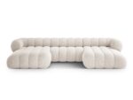 Panorama-Ecksofa Koge 6-Sitzer aus Chenille, hellbeige