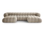 Panorama-Ecksofa Koge 6-Sitzer aus Chenille, beige