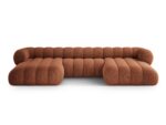 Panorama-Ecksofa Koge 6-Sitzer aus Chenille, terrakotta