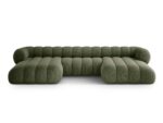 Panorama-Ecksofa Koge 6-Sitzer aus Chenille, grün