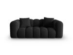 Sofa Halley 2-Sitzer aus Samt, schwarz, Windsor & Co