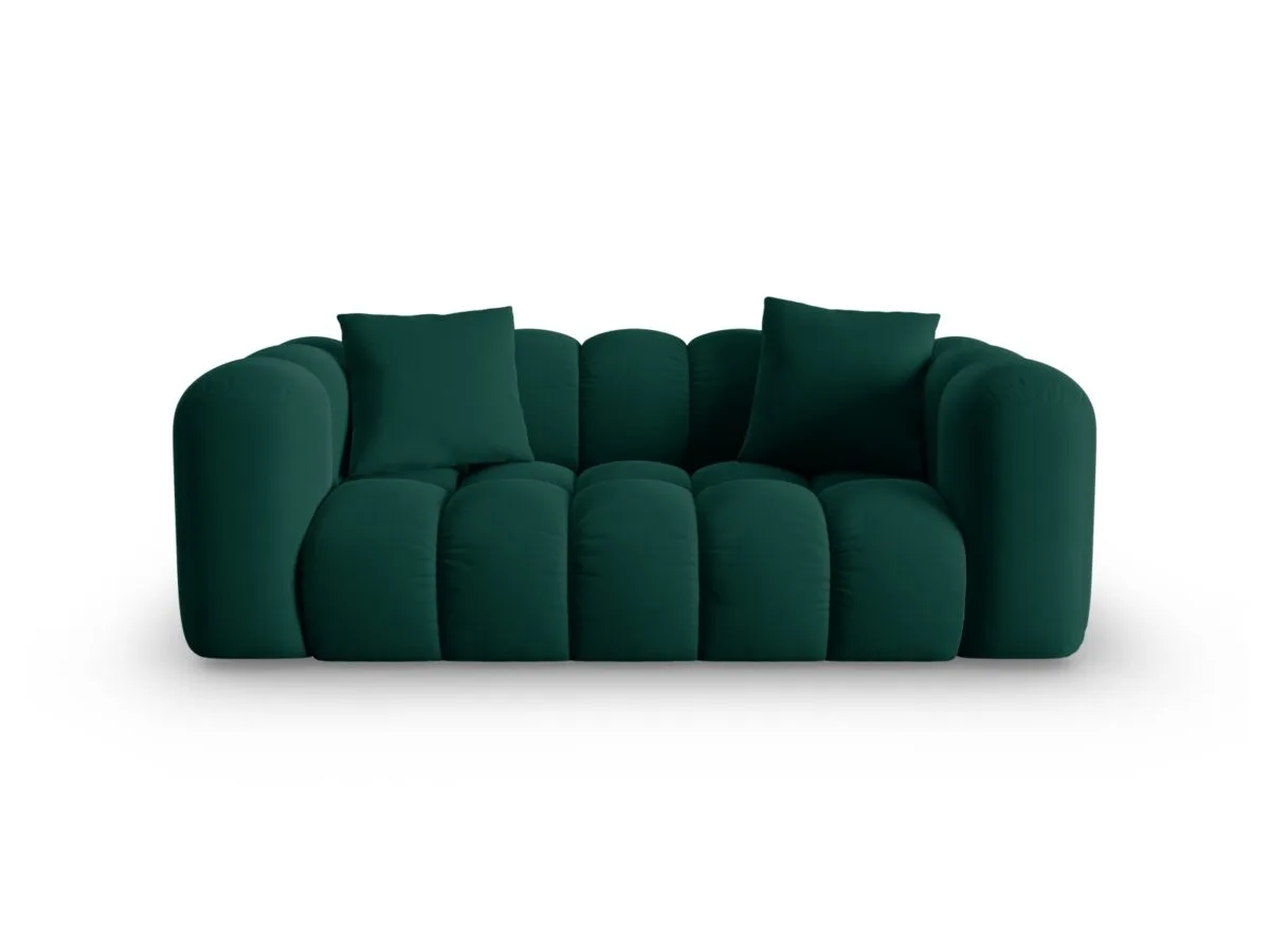 Sofa Halley 2-Sitzer aus Samt, flaschengrün, Windsor & Co