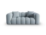 Sofa Halley 2-Sitzer aus Samt, hellblau, Windsor & Co
