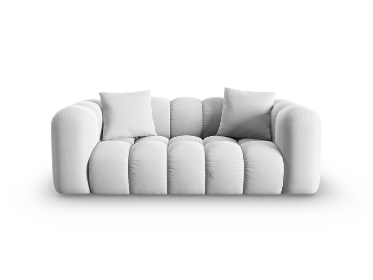 Sofa Halley 2-Sitzer aus Samt, silber, Windsor & Co