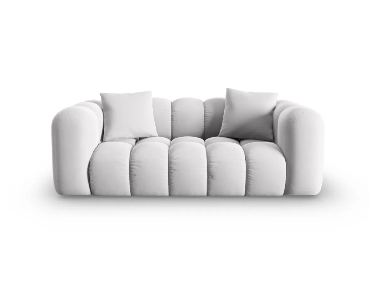 Sofa Halley 2-Sitzer aus Samt, silber, Windsor & Co