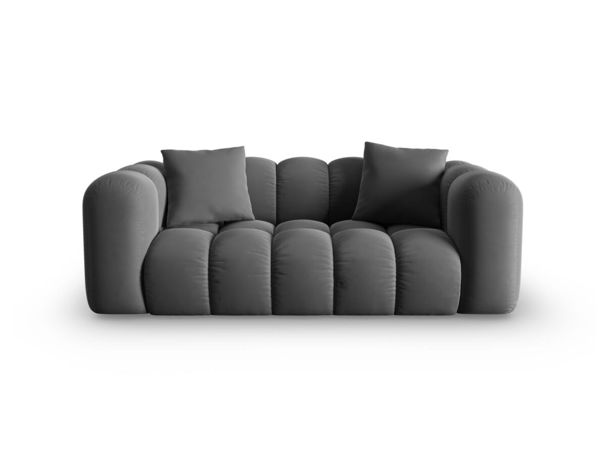 Sofa Halley 2-Sitzer aus Samt, grau, Windsor & Co