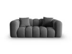 Sofa Halley 2-Sitzer aus Samt, grau, Windsor & Co