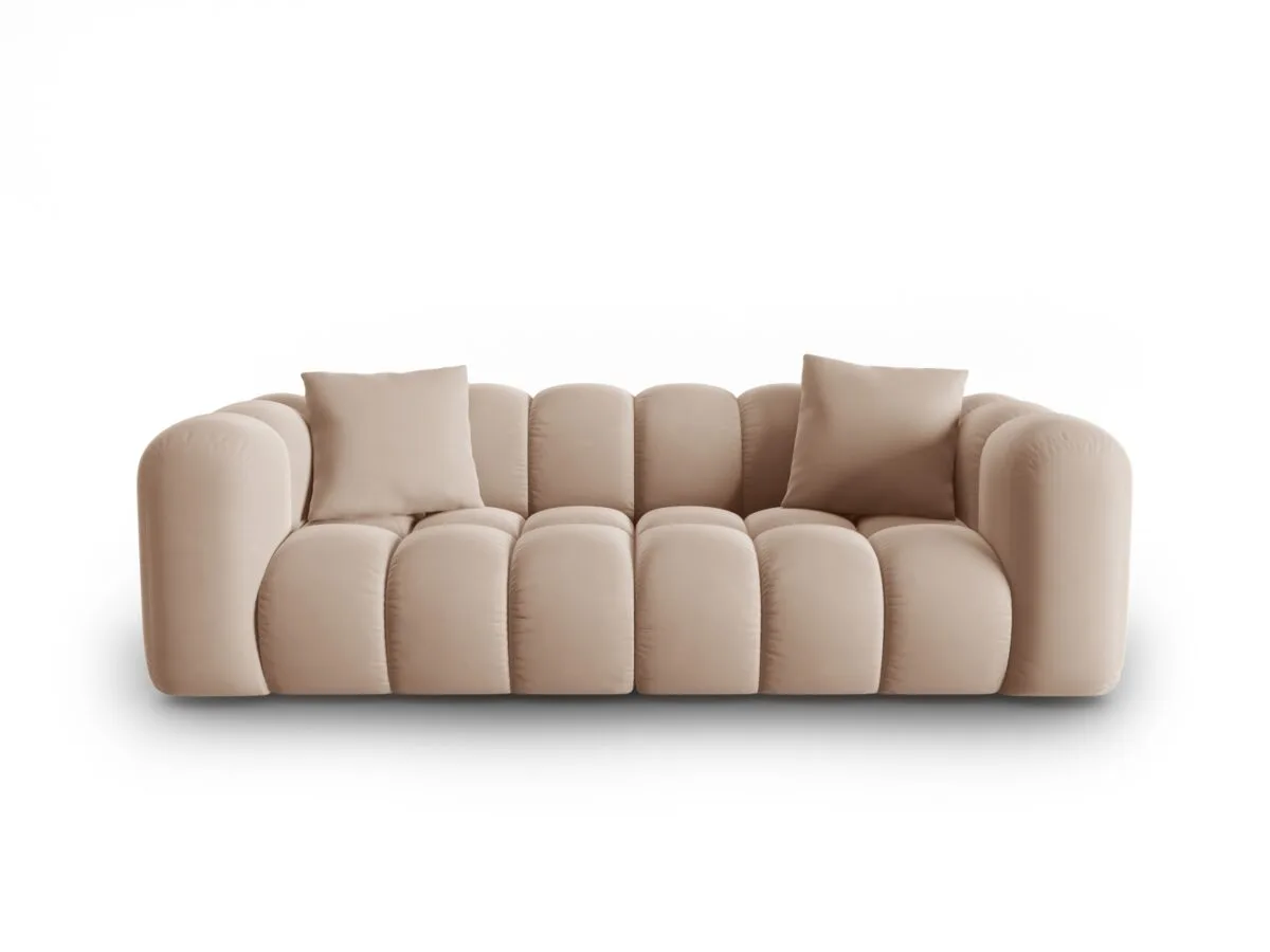 Sofa Halley 3-Sitzer aus Samt, beige, Windsor & Co
