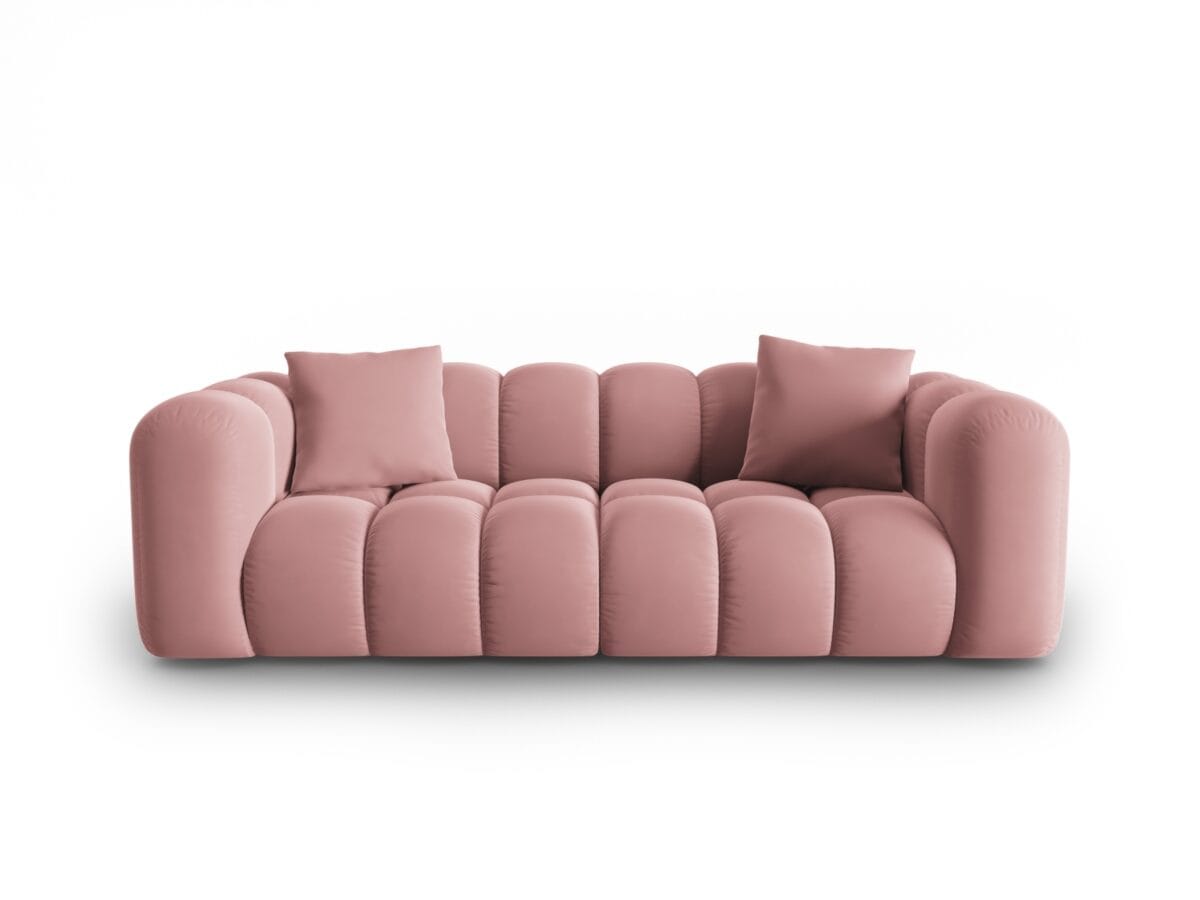 Sofa Halley 3-Sitzer aus Samt, rosa, Windsor & Co