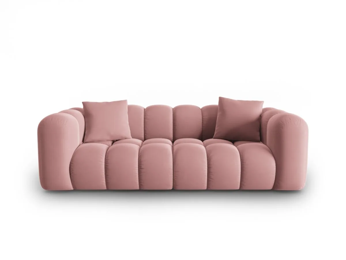 Sofa Halley 3-Sitzer aus Samt, rosa, Windsor & Co
