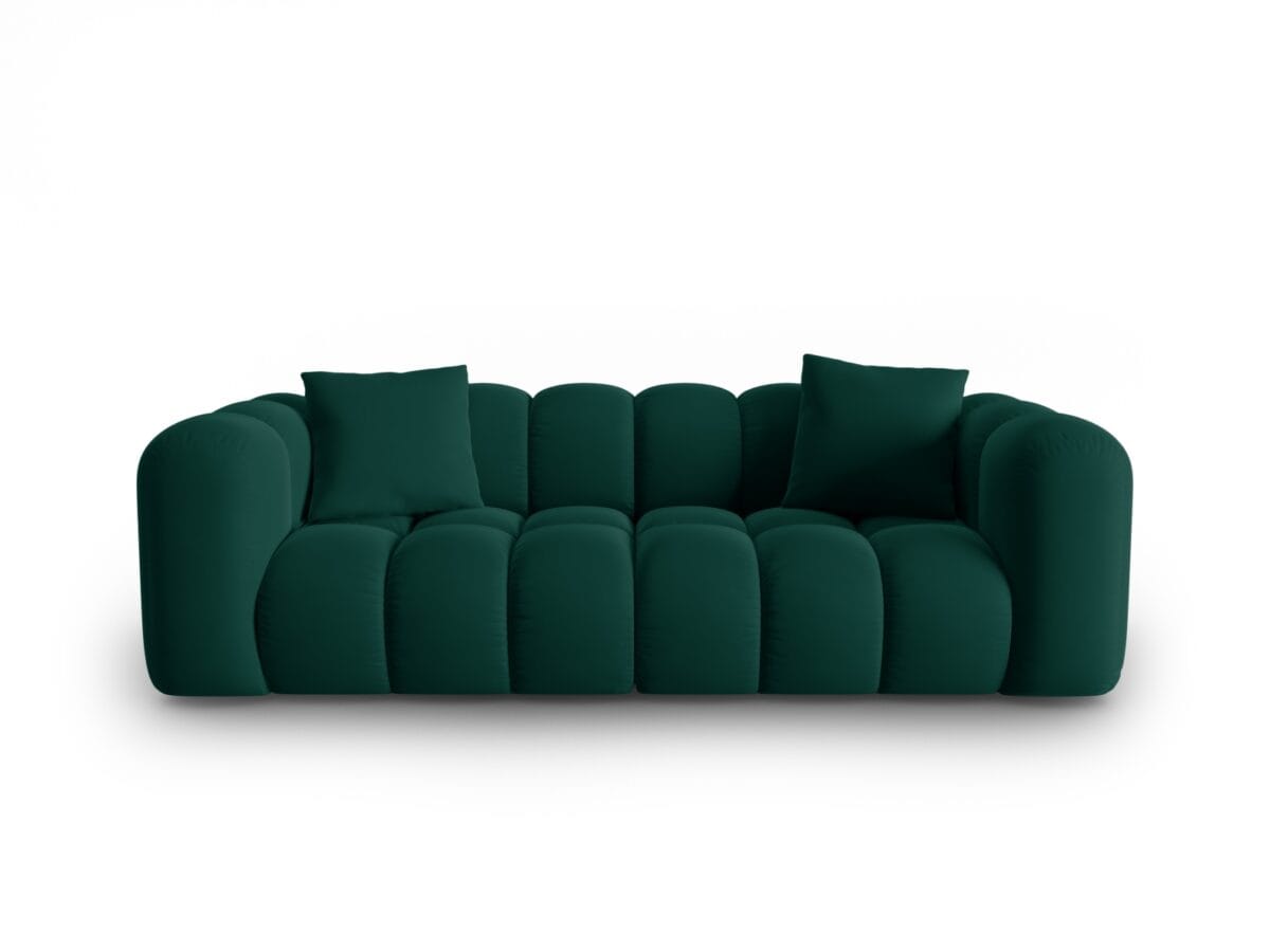 Sofa Halley 3-Sitzer aus Samt, flaschengrün, Windsor & Co