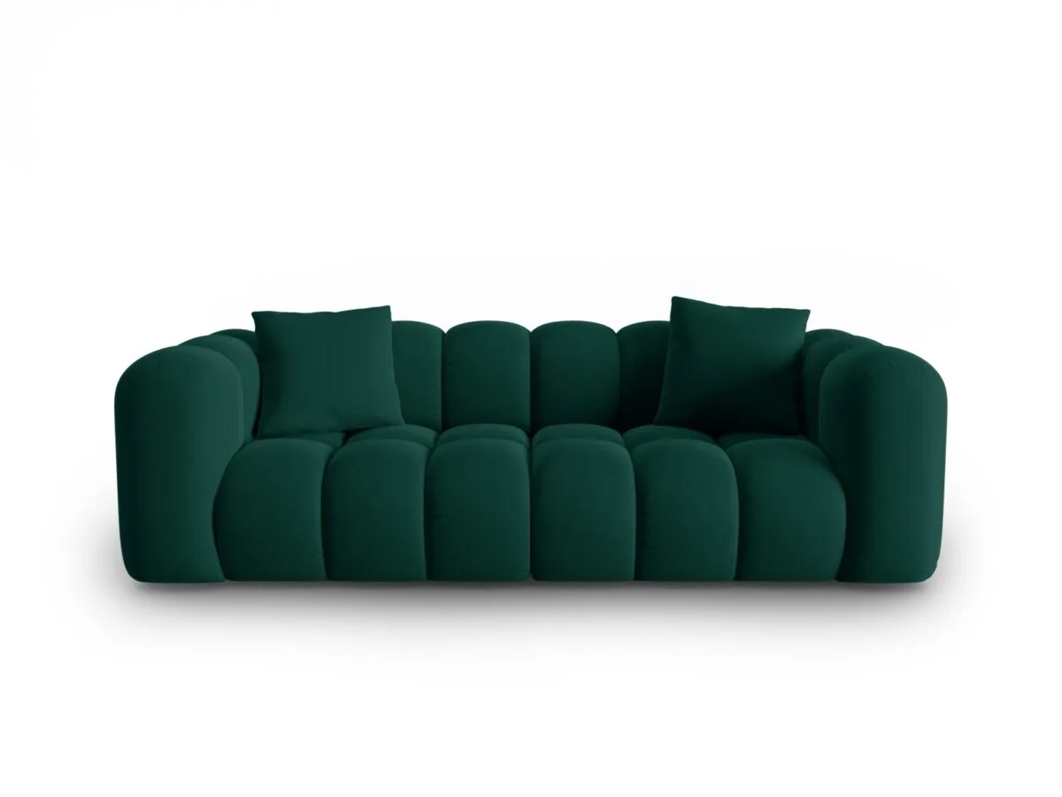 Sofa Halley 3-Sitzer aus Samt, flaschengrün, Windsor & Co