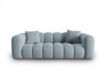 Sofa Halley 3-Sitzer aus Samt, hellblau, Windsor & Co