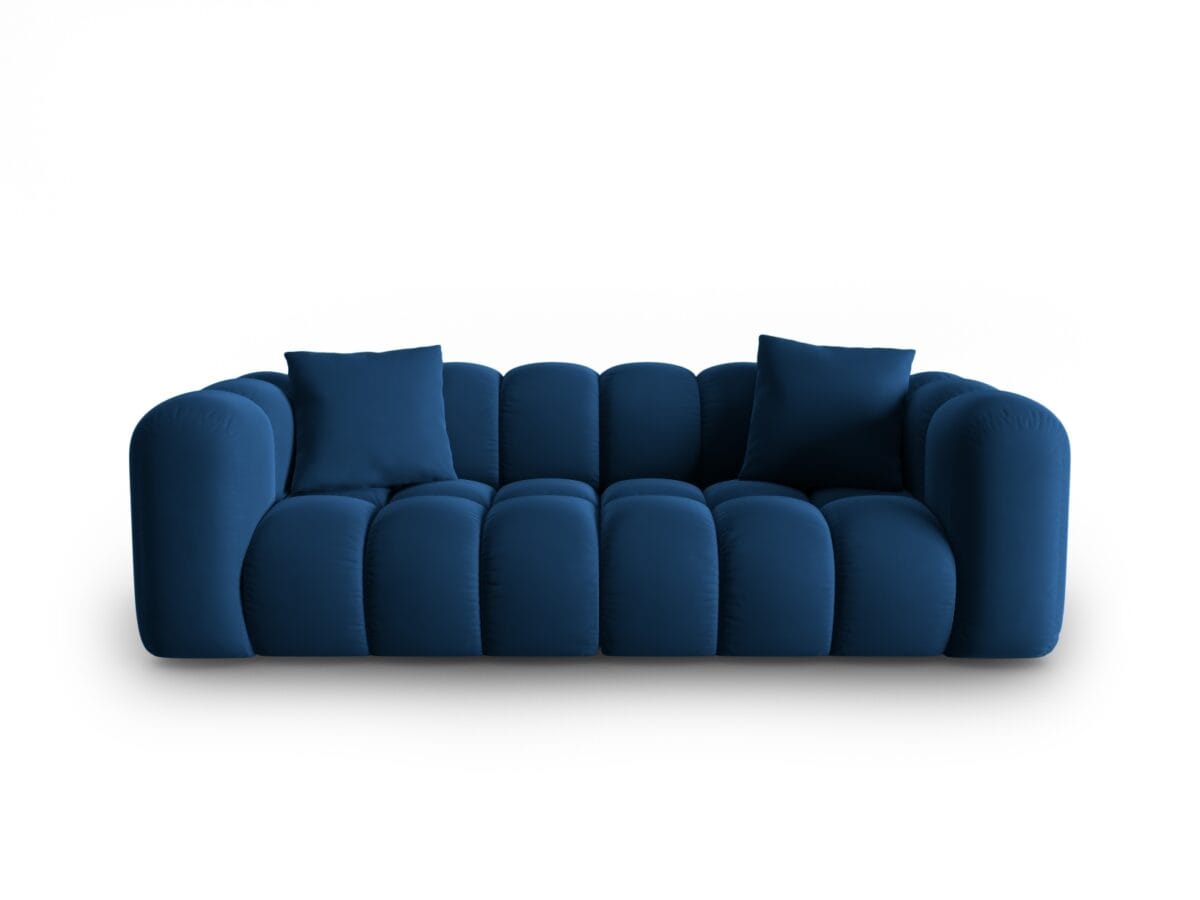 Sofa Halley 3-Sitzer aus Samt, königsblau, Windsor & Co