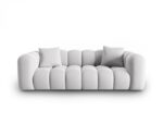 Sofa Halley 3-Sitzer aus Samt, silber, Windsor & Co