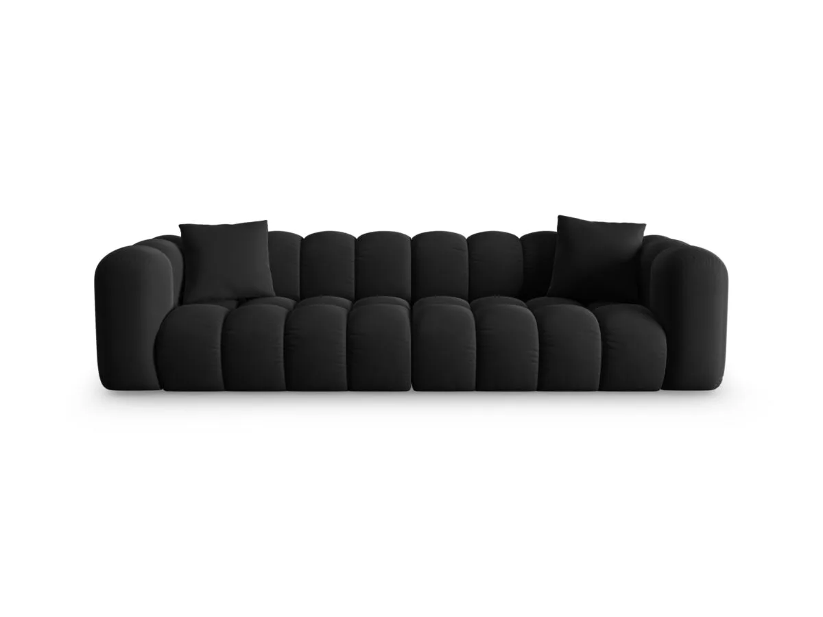 Sofa Halley 4-Sitzer aus Samt, schwarz, Windsor & Co