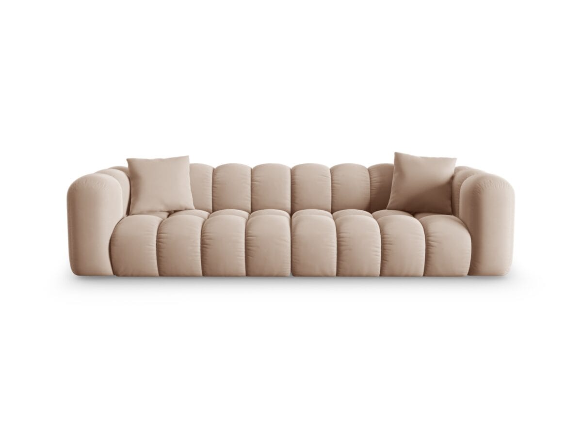 Sofa Halley 4-Sitzer aus Samt, beige, Windsor & Co