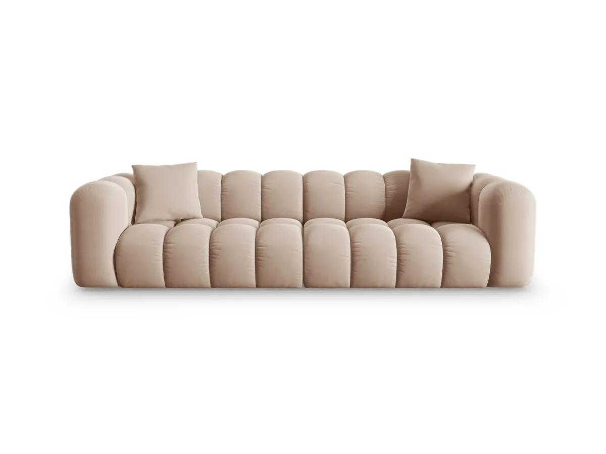 Sofa Halley 4-Sitzer aus Samt, beige, Windsor & Co