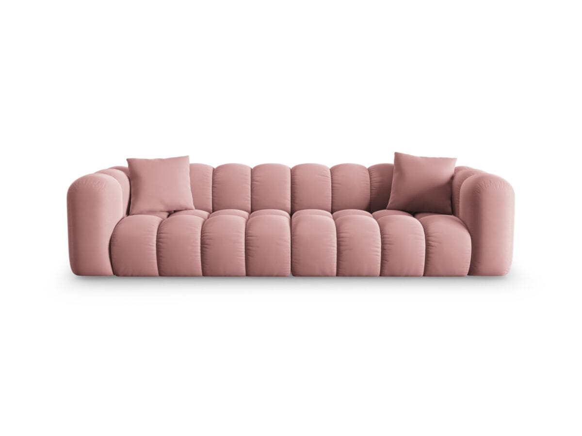 Sofa Halley 4-Sitzer aus Samt, rosa, Windsor & Co