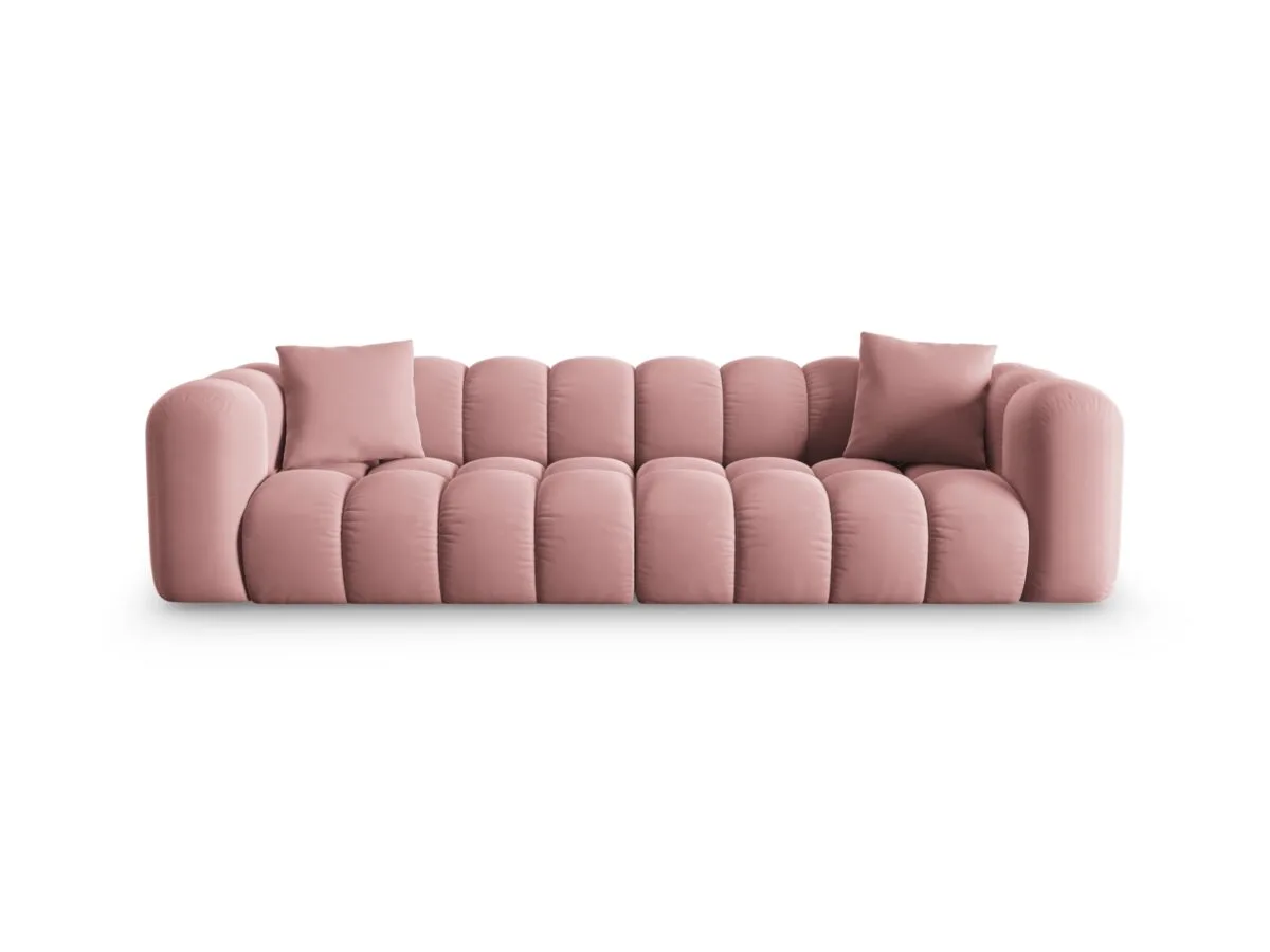 Sofa Halley 4-Sitzer aus Samt, rosa, Windsor & Co