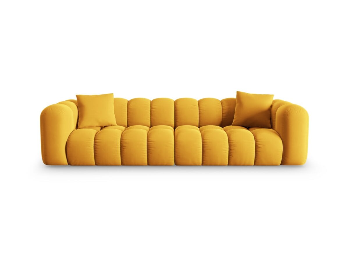 Sofa Halley 4-Sitzer aus Samt, gelb, Windsor & Co
