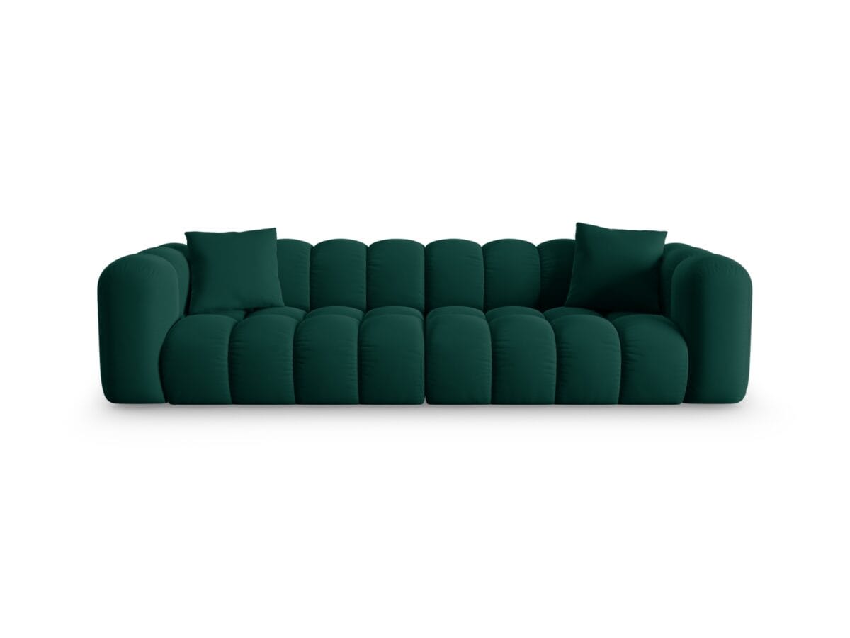 Sofa Halley 4-Sitzer aus Samt, flaschengrün, Windsor & Co