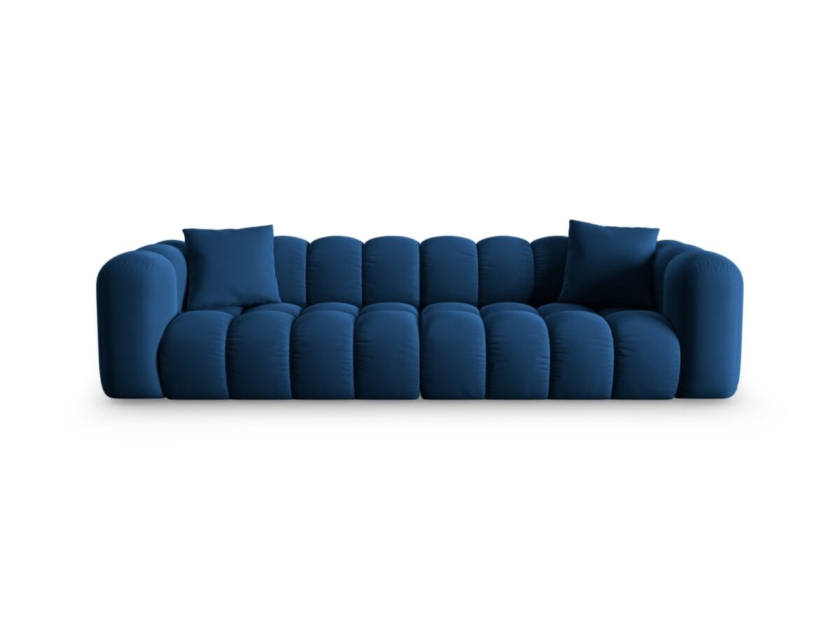 Sofa Halley 4-Sitzer aus Samt, königsblau, Windsor & Co
