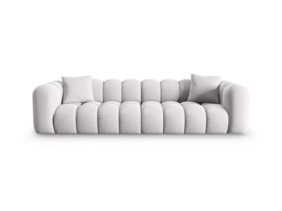 Sofa Halley 4-Sitzer aus Samt, silber, Windsor & Co
