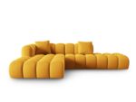 Ecksofa Halley 5-Sitzer linksseitig aus Samt, gelb