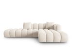 Ecksofa Halley 5-Sitzer rechtsseitig aus Samt, hellbeige