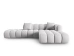 Ecksofa Halley 5-Sitzer rechtsseitig aus Samt, silber
